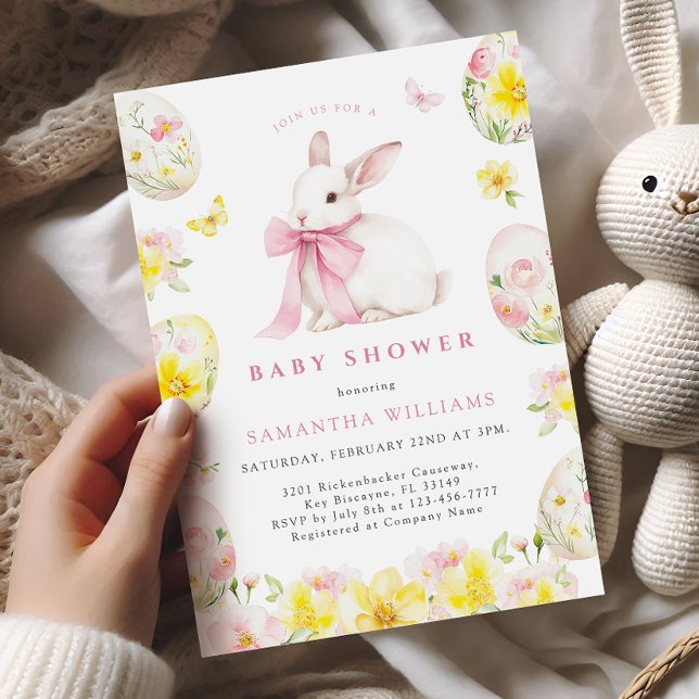 Invitación a Baby Shower de Bunny Easter Chica (Subido por el creador)