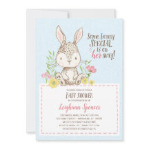 Invitación a Baby Shower de Bunny Spring