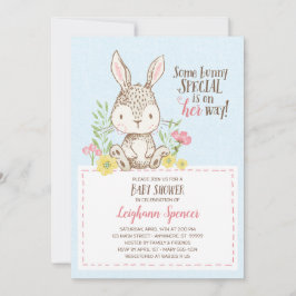Invitación a Baby Shower de Bunny Spring