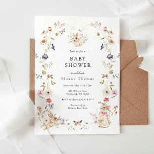 Invitación a Baby Shower de Bunny Wildflower