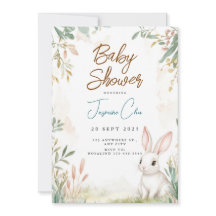 Invitación a Baby Shower de Bunny Woodland