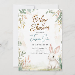 Invitación a Baby Shower de Bunny Woodland