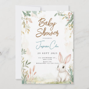 Invitación a Baby Shower de Bunny Woodland