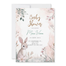 Invitación a Baby Shower de Bunny Woodland