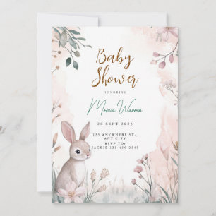 Invitación a Baby Shower de Bunny Woodland