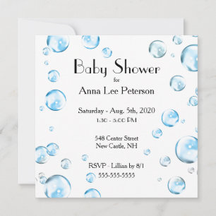 Invitación a Baby Shower de burbujas