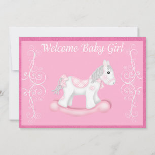 Invitación a Baby Shower de caballo de roca (Chica