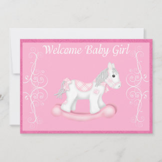 Invitación a Baby Shower de caballo de roca (Chica