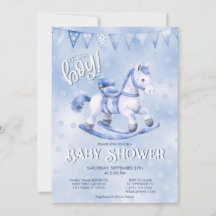 Invitación a Baby Shower de caballos de Rockefas A