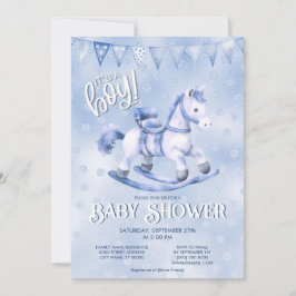 Invitación a Baby Shower de caballos de Rockefas A