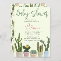 Invitación a Baby Shower de Cactus Fiesta