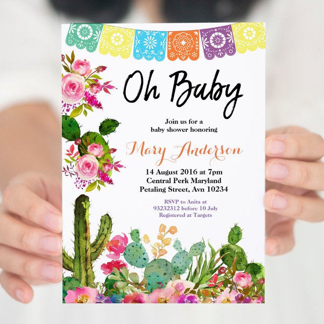 Invitación a Baby Shower de Cactus Fiesta (Subido por el creador)