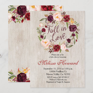 Invitación a Baby Shower de Caer en Amor