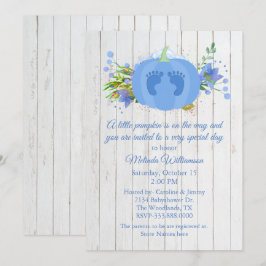 Invitación a Baby Shower de calabaza azul