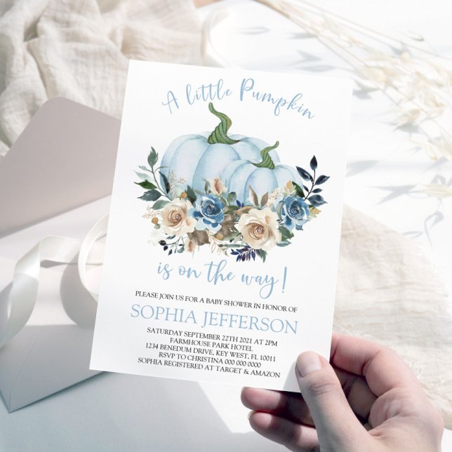 Invitación a Baby Shower de calabaza azul (Subido por el creador)