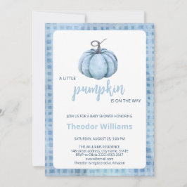 Invitación a Baby Shower de calabaza azul | Tema d