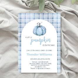 Invitación a Baby Shower de calabaza azul | Tema d
