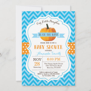 Invitación a Baby Shower de Calabaza de Otoño Chev