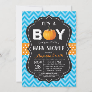 Invitación a baby shower de calabaza de otoño Chev