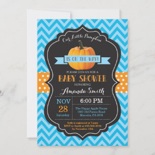 Invitación a Baby Shower de Calabaza de Otoño Chev