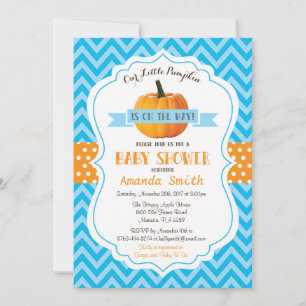 Invitación a Baby Shower de Calabaza de Otoño Chev