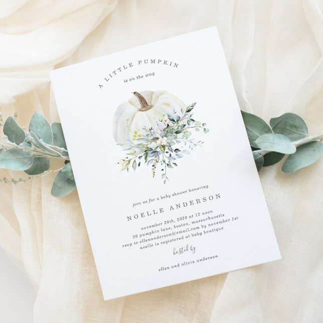 Invitación a Baby Shower de calabaza floral (Subido por el creador)