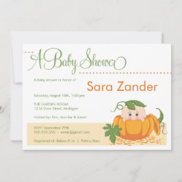 Invitación a Baby Shower de calabaza otoñal