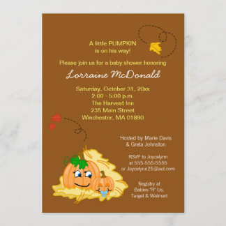 Invitación a Baby Shower de calabaza otoñal - Niño