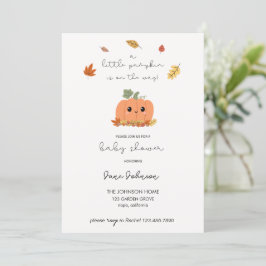 Invitación a Baby Shower de calabaza pequeña