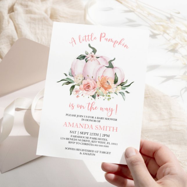 Invitación a Baby Shower de calabaza pequeña (Baby Shower Invitation)