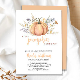 Invitación a Baby Shower de calabaza pequeña | Tem