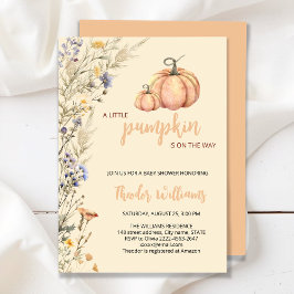 Invitación a Baby Shower de calabaza pequeña | Tem