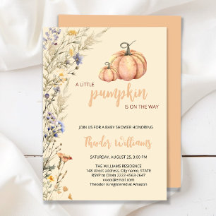 Invitación a Baby Shower de calabaza pequeña   Tem