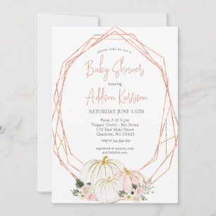 Invitación a Baby Shower de calabaza rosa
