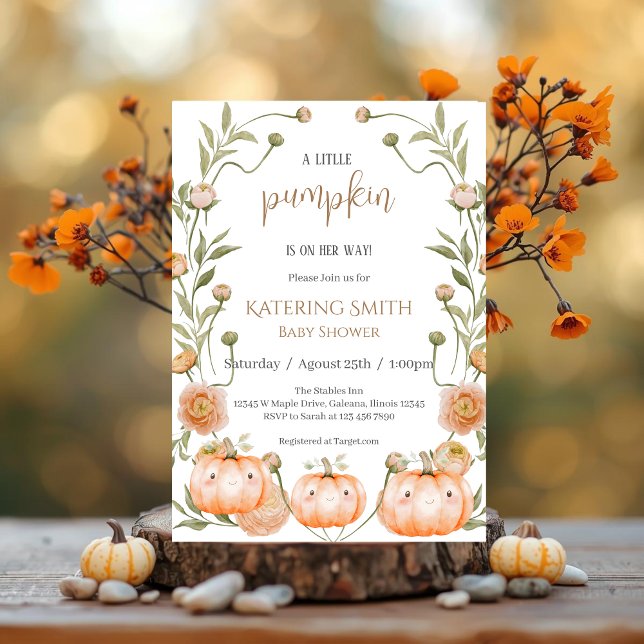 Invitación a Baby Shower de calabaza rosa (Subido por el creador)