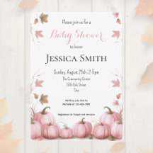 Invitación a Baby Shower de calabaza rosa