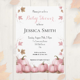 Invitación a Baby Shower de calabaza rosa