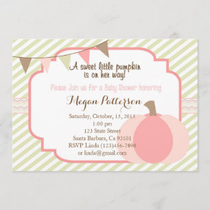 Invitación a Baby Shower de calabaza rosa