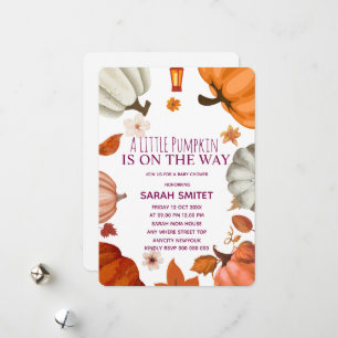 Invitación a baby shower de calabaza, Un pequeño c