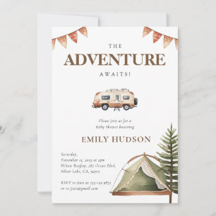 Invitación a Baby Shower de Camping Forest Waterco