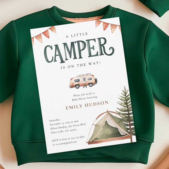 Invitación a Baby Shower de Camping Forest Waterco (Subido por el creador)