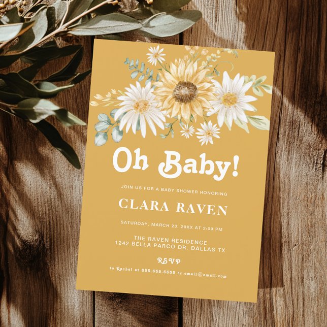 Invitación a Baby Shower de Canary Oh Baby Floral (Subido por el creador)