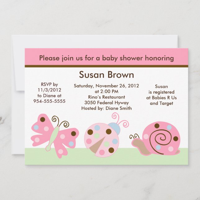 Invitación a Baby Shower de canciones de cuna/mari (Anverso)