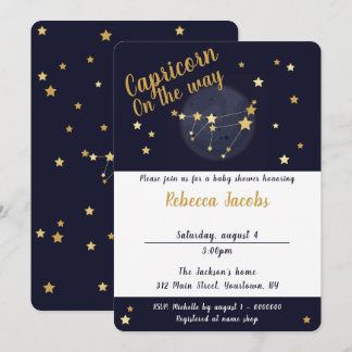 Invitación a Baby Shower de Capricorn zodiac