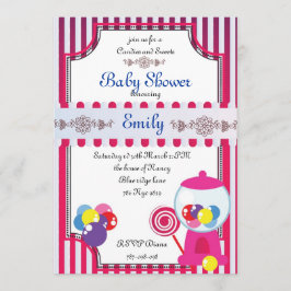 Invitación a Baby Shower de caramelos y dulces