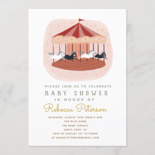 invitación a Baby Shower de carrusel