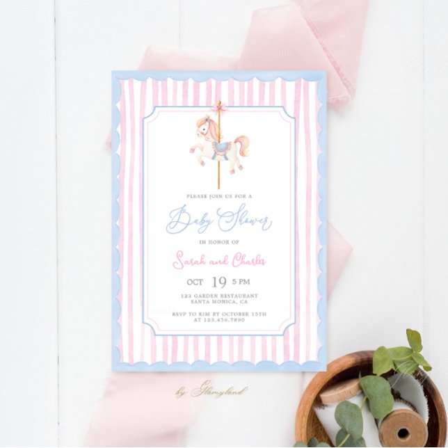 Invitación a Baby Shower de carrusel (Subido por el creador)