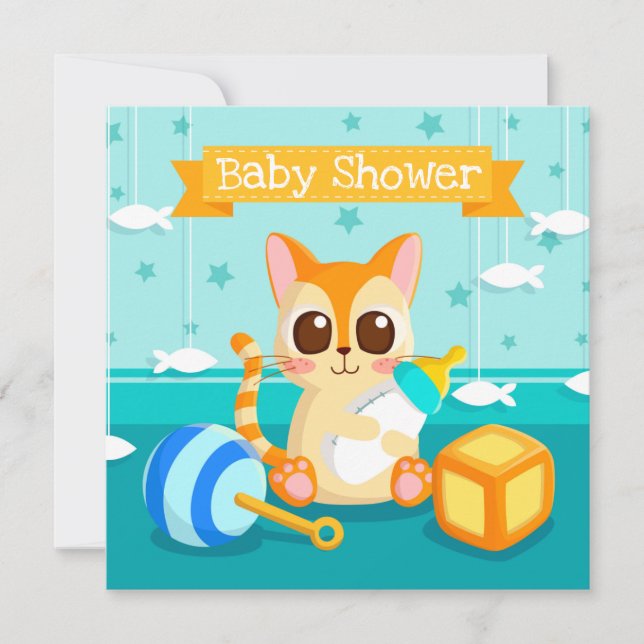 Invitación a Baby Shower de Cat (Anverso)