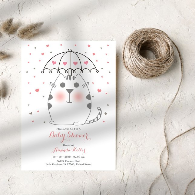 Invitación a Baby Shower de Cat Cute (Subido por el creador)