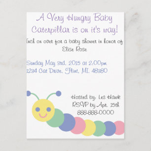 Invitación a Baby Shower de Caterpillar